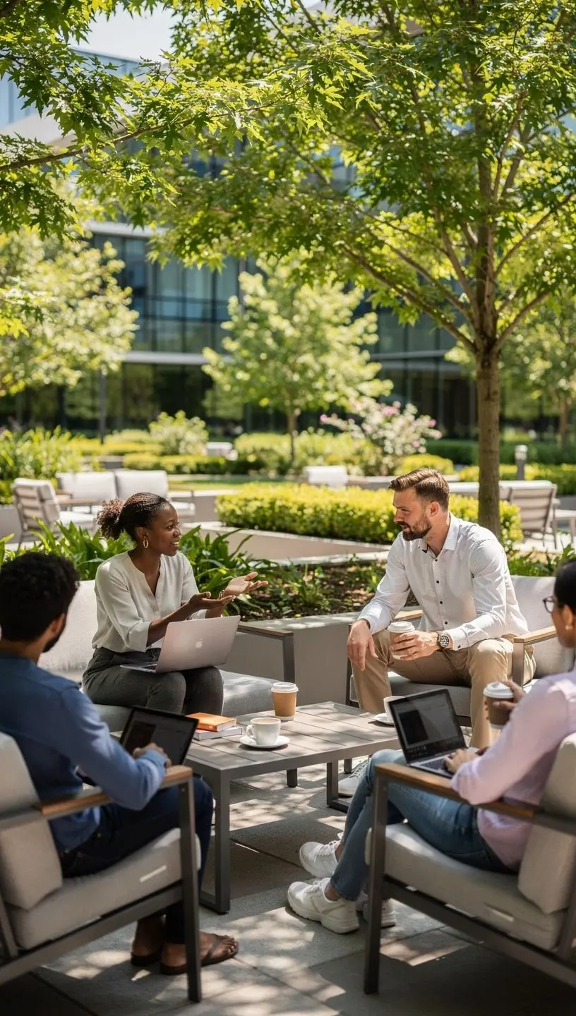 Зона для встреч с современными технологиями для видеоконференций.